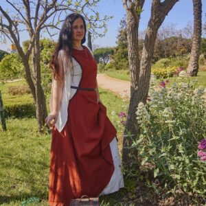 Conjunto vestido medieval lino “Yaiza” | Alta Edad Media