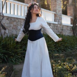 Corsé underbust de terciopelo medieval | Azul o negro